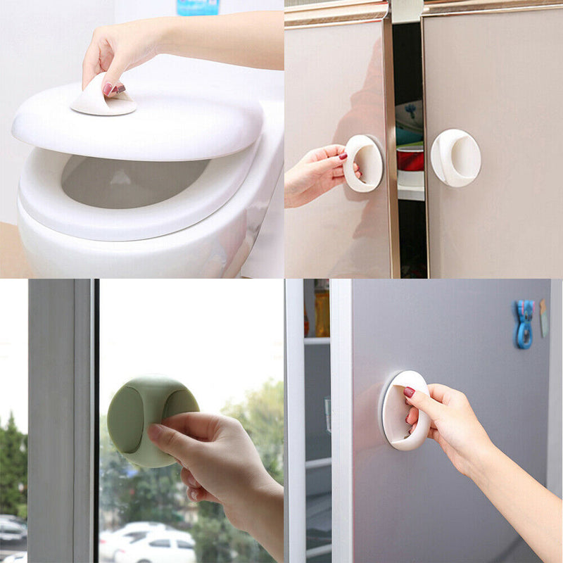 Free shipping- 6pcs Multi-purpose Self-adhesive Auxiliary Knobs Furniture Door Handle