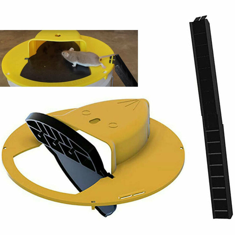 Mouse Trap Flip N Slide Bucket Lid Reusable Rat Catcher Killer with Ladder