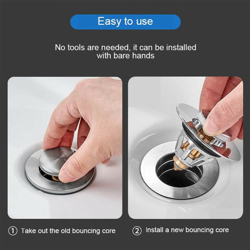 Free shipping- Universal Steel Push Type Drain Filter Bounce Core
