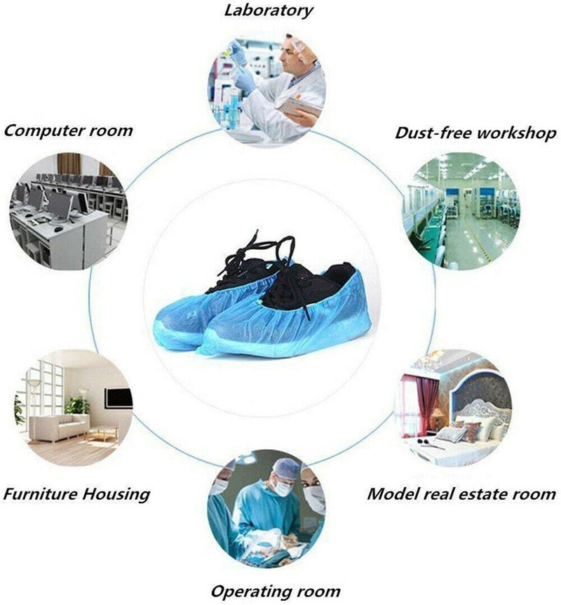 $3- 100pcs Waterproof Plastic Disposable Shoe Cover