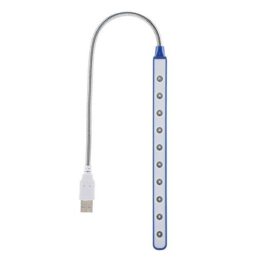 Free Shipping - Flexibl Switch USB 10 LED Light Lamp for Keyboard Reading Notebook Laptop