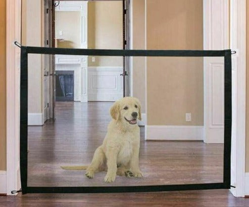 Safety Enclosure Dog Gate Barrier Mesh Safe Pet Anywhere Magic Guard & Install