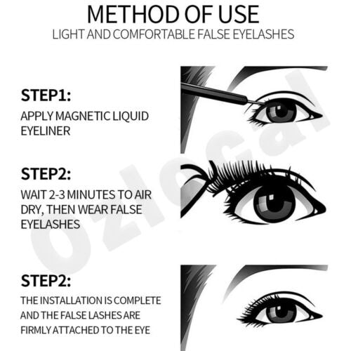 Magnetic False Eyelashes Natural Eye Lashes Extension Liquid Eyeliner Tweezer