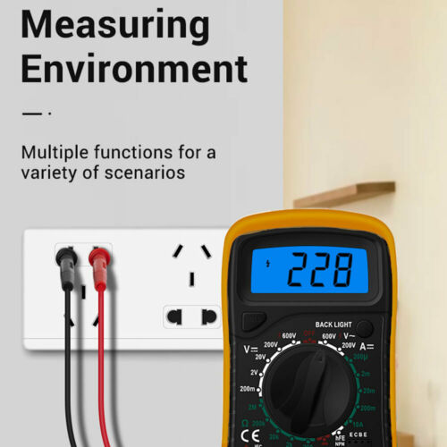 Free shipping- Digital Multimeter Electrical LCD Meter AC/DC Volt Current OHM Multi Tester New Battery Included