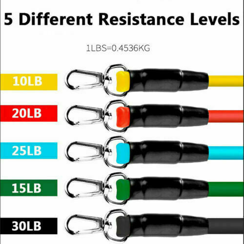 Free shipping-11PCS Latex Elastic Yoga Strap Resistance Bands