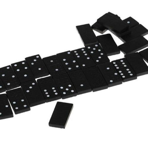 Free shipping-Six Tiles 28 Piece Black Wood Dominoes Game