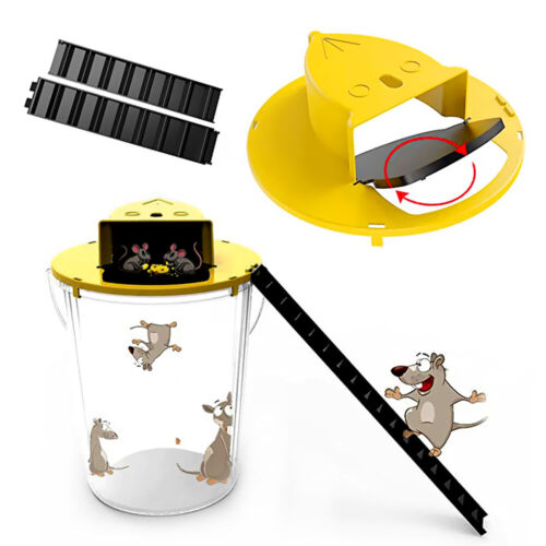 Mouse Trap Flip N Slide Bucket Lid Reusable Rat Catcher Killer with Ladder