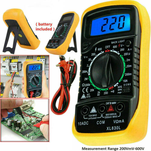 Free shipping- Digital Multimeter Electrical LCD Meter AC/DC Volt Current OHM Multi Tester New Battery Included