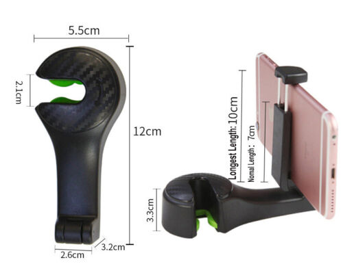 Free shipping-2PC Car Seat Hook With Phone Holder Hanger Headrest Auto Organizer Stand Black