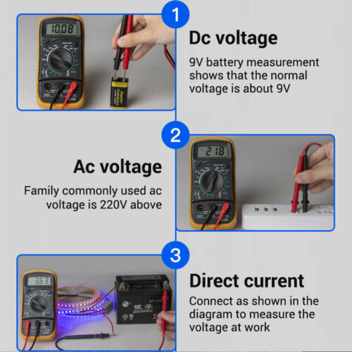 Free shipping- Digital Multimeter Electrical LCD Meter AC/DC Volt Current OHM Multi Tester New Battery Included