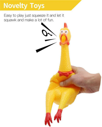 Funny Screaming Chicken Toy Squeaker Shrilling Pet Dog Bite Squeeze Rubber Chew