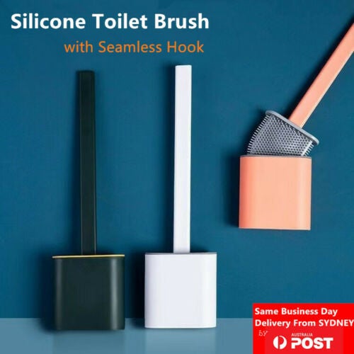 Free shipping- Bathroom Silicone Bristles Toilet Brush Set