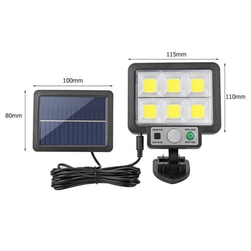 72 COB Solar Motion Sensor Light Outdoor Garden Wall Street Security Flood Lamp