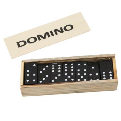 Free shipping-Six Tiles 28 Piece Black Wood Dominoes Game